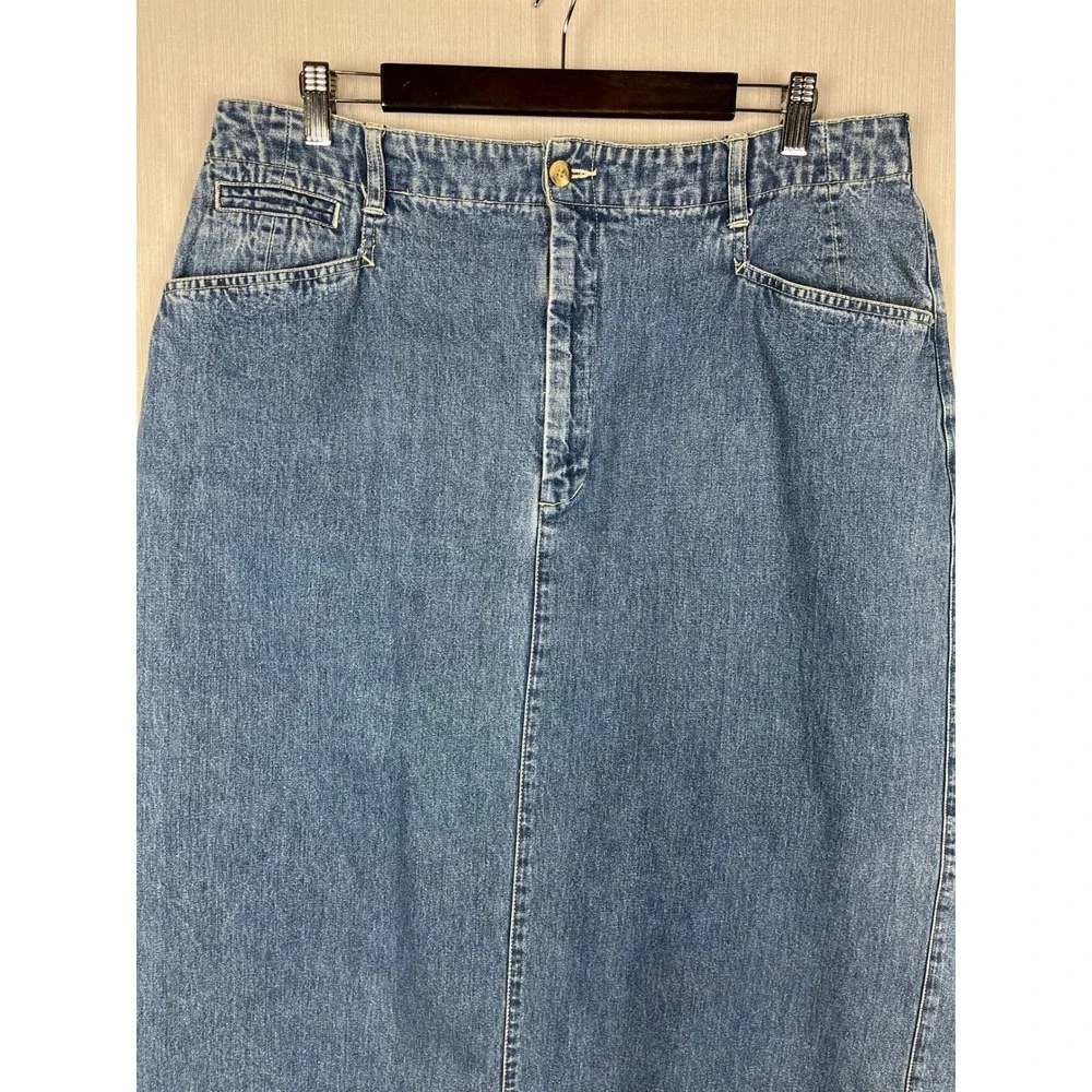 Eddie Bauer‎ Denim Skirt Womens 18 Straight High Waisted Vintage 90s 36x37